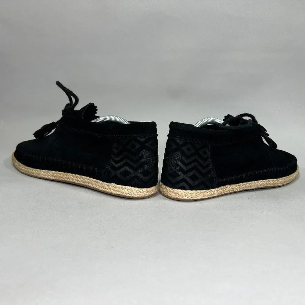 Toms Women's‎ Size 6.5 Palmera Black Suede Espadrille Chukka Boots